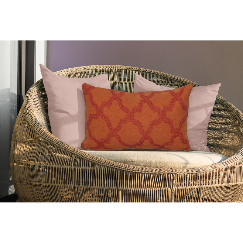 Visions I Embroidered Outdoor Throw Pillow