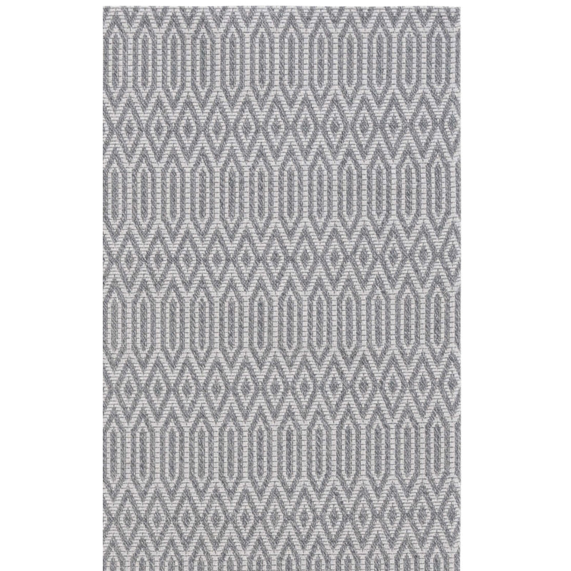 Tapis géométrique en coton anthracite / gris clair Martha Stewart, Tapis de couloir 2 pi x 8 pi