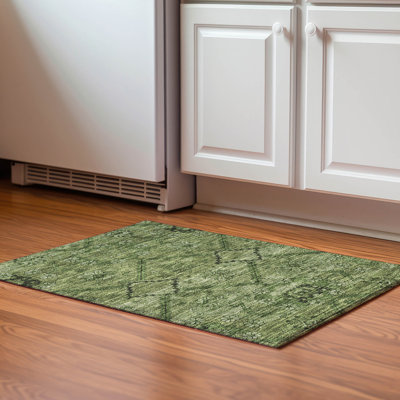 Premium Machine Washable Prisco Olive Rug