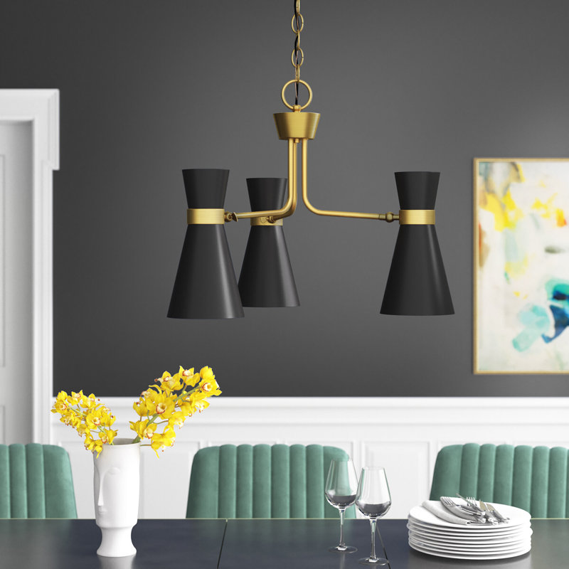 Lustre unique à 3 lumières Rhiannon, Laiton héritage