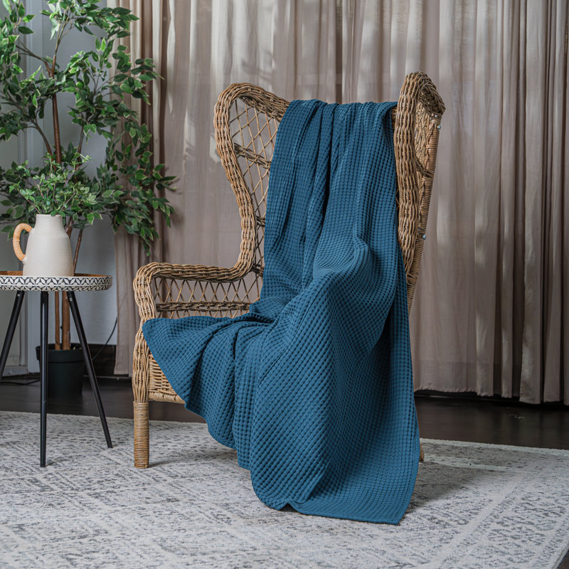 Neptune Cotton Waffle Weave Throw Blanket 50" x 60"