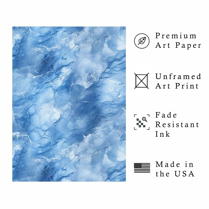Motif abstrait géométrique bleue III, H 36 po x l 24 po
