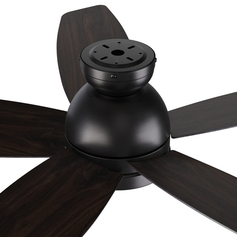 52'' Ceiling Fan with LED Lights, Black, Dark Walnut