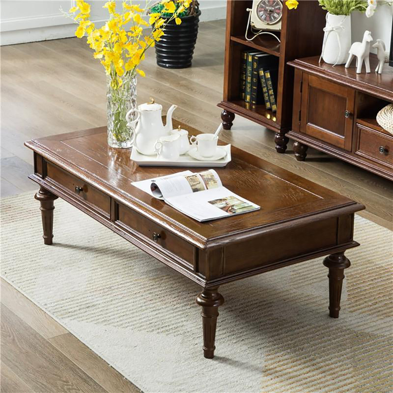 Table basse American simple, Noyer foncé