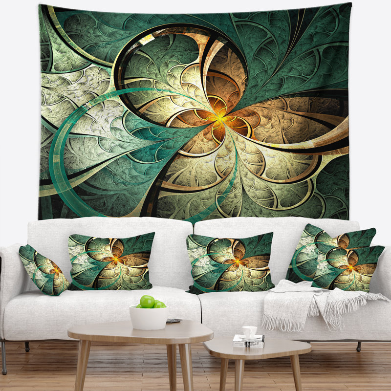 Tapisserie fleur abstraite, H 50 po x l 60 po