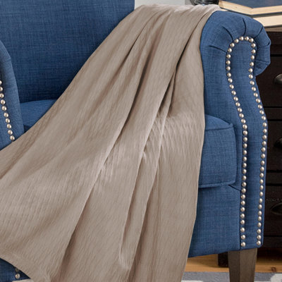Diamond Weave 100% Cotton Breathable All-Season Throw Blanket