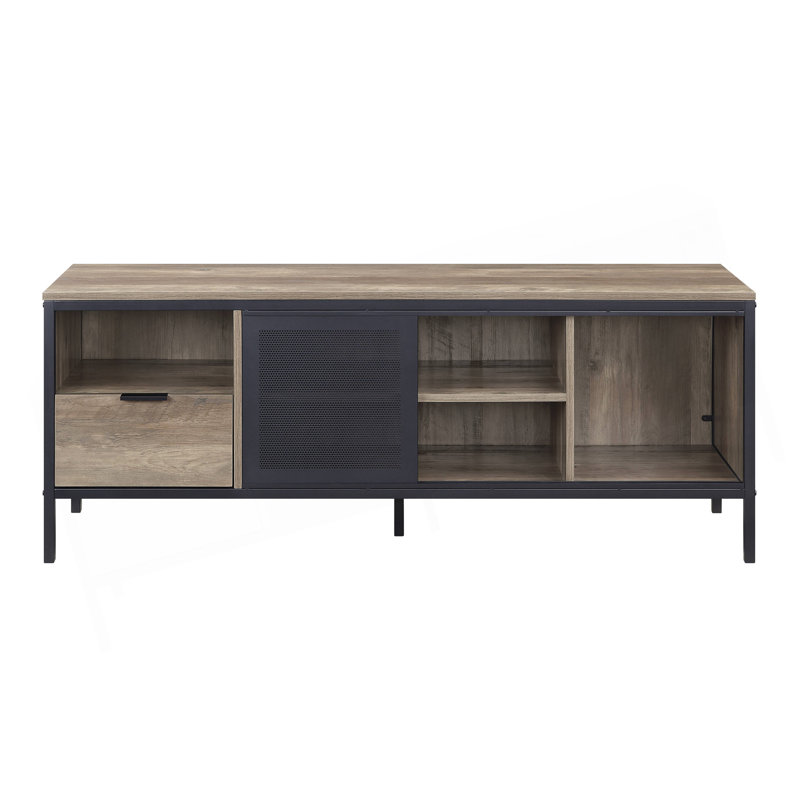 Versatile Rustic TV Stand With Multiple Compartments For Enhanced Storage
