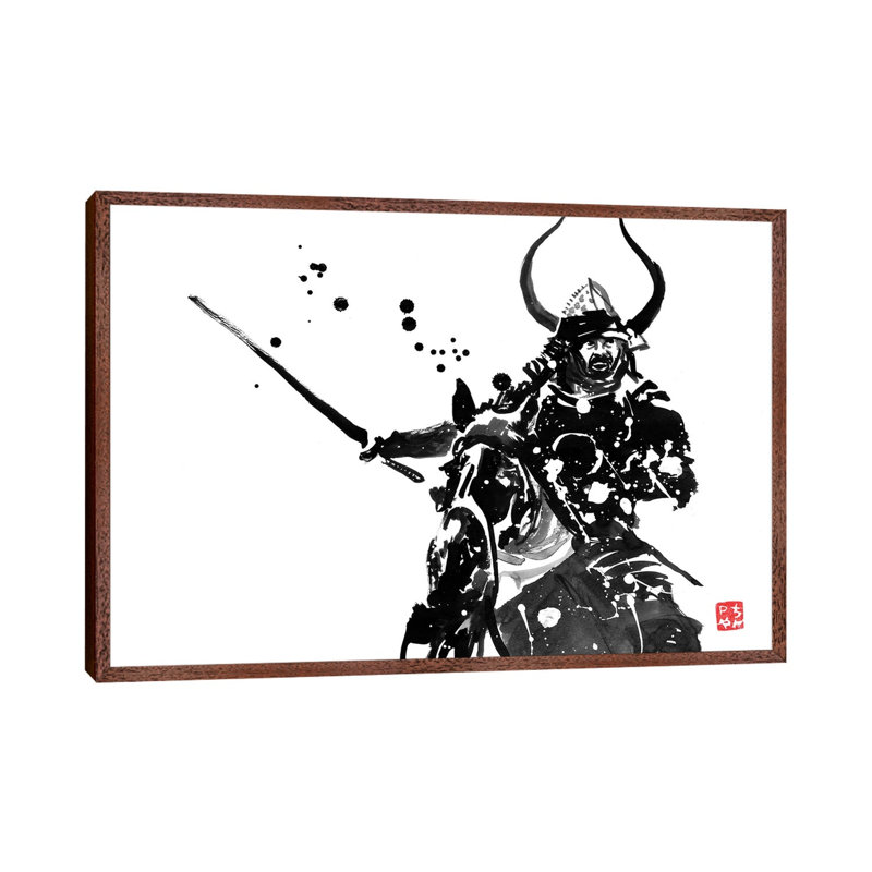 Horse Riding by Péchane - Print on Canvas, Classic Brown Wood Framed, 101.6 cm H x 66.04 cm W