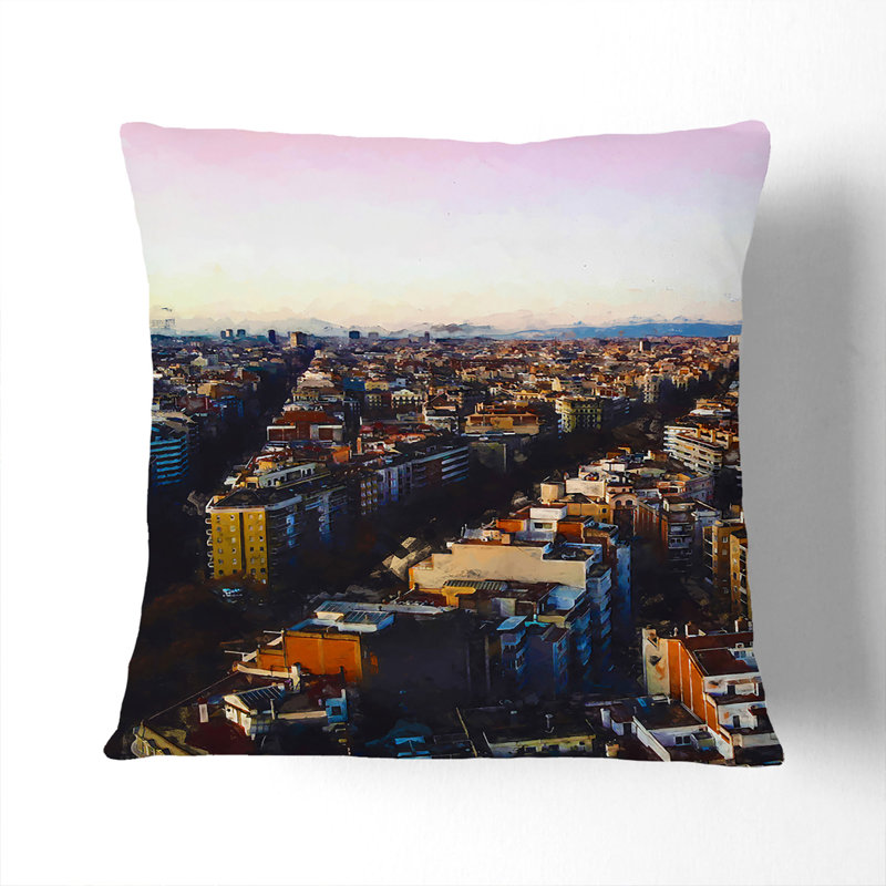 Abstract Square Throw Cushion, 55cm H x 55cm W x 20cm D, Stone