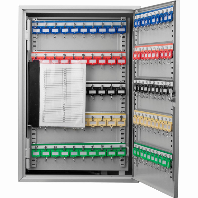 Armoire réglable à 300 clés avec serrure à clé, Gris