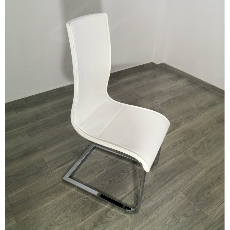 Basham 38.1cm H Upholstered Cantilever Chair, White