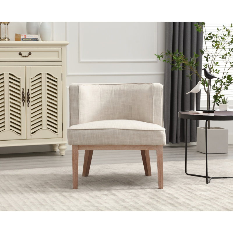 Méridienne en bois massif en forme de tonneau pour le salon, la chambre à coucher ou le balcon, Lin beige