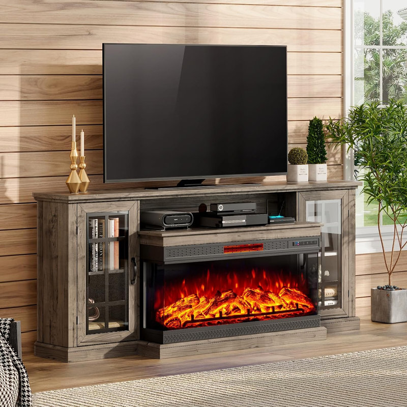 Meuble télé Alvilda, Gris délavé, 75"