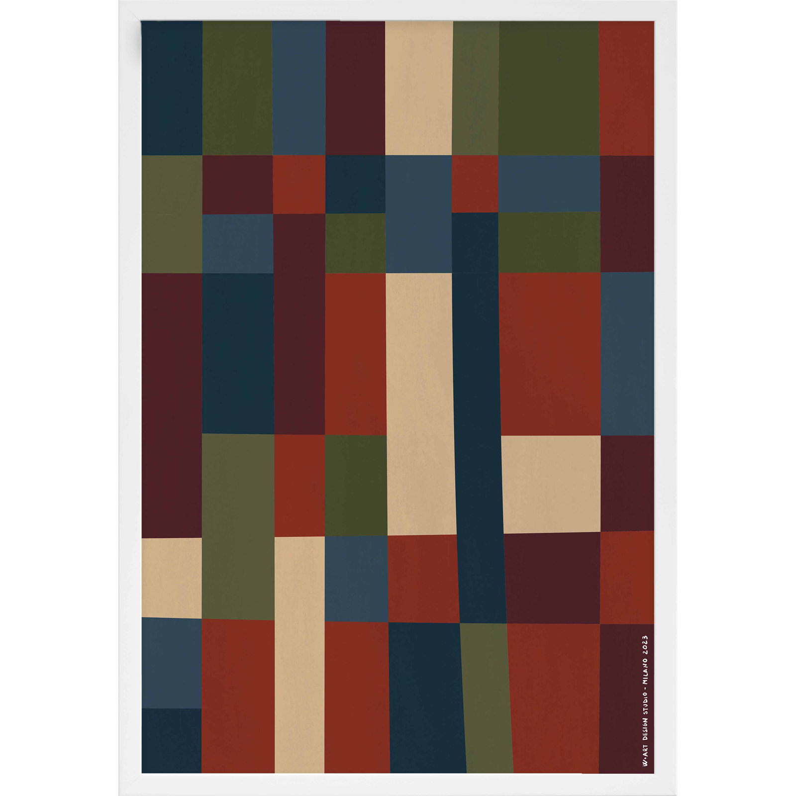 Fragmented Spectrum 6 by Romina Gadler - Framed Wall Art, White Framed, 38" H x 26.5" W