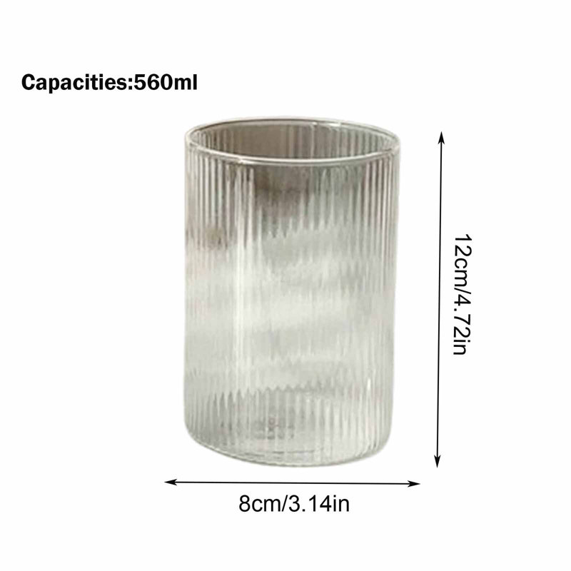 Tasse à thé rayée à double couche en verre borosilicaté, tasse de thé à la maison, tasse de café au bureau, chandelier en verre
