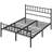 Minimalist Metal Bed Frame with Slatted Headboard-682358409-800080578