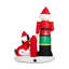 Décoration de Noël pompier gonflable illuminé 7 pi avec chiot