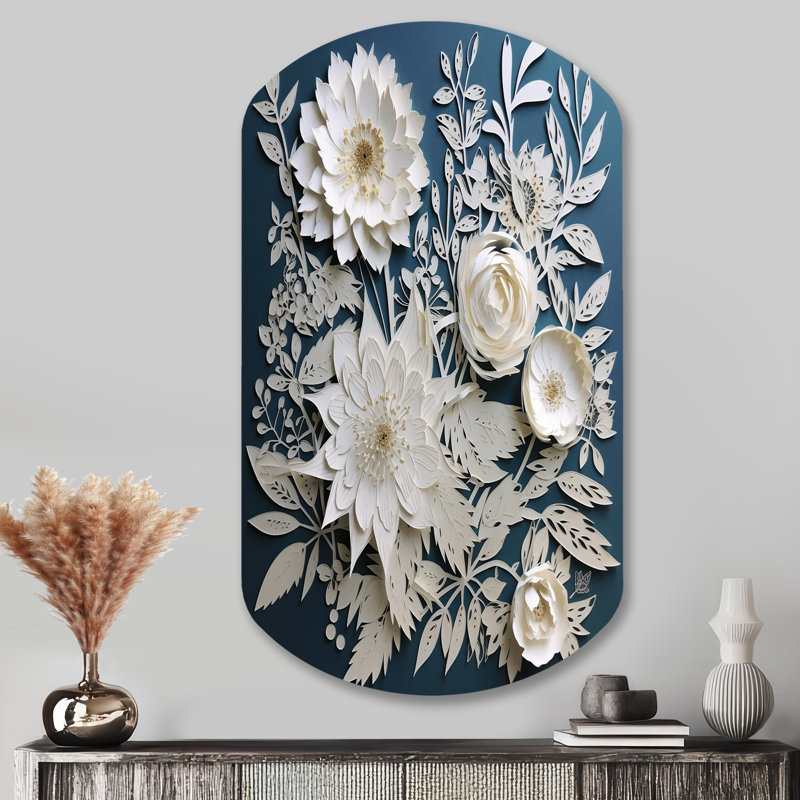 Whitehaven - Bouquet cylindrique, art mural asymétrique en métal, H 43 po x l 23 po