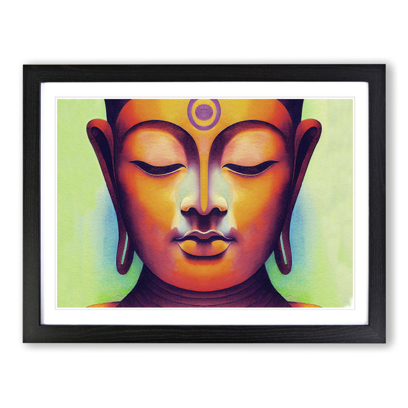 Watercolour Buddha Vol.1 - Print, Black Framed, 46cm H x 64cm W x 2cm D