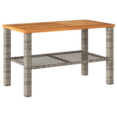 Bay Isle Home? Patio Table Poly Rattan Acacia Wood