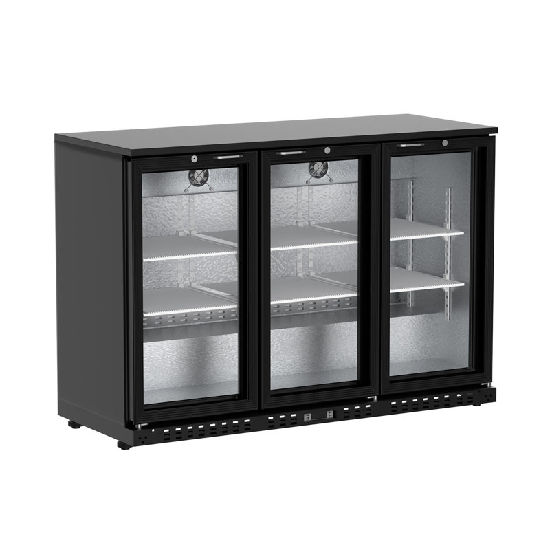 11.4 Cu.Ft Back Bar Cooler 53.2" W Beverage Refrigerator, 3 Low-E Glass Doors, Counter Height Bar Fridge, Commercial Display Refrigerator Anti-Fog, LED Light for Beer, Wine, Soft Drinks