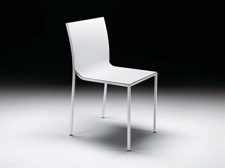 Nigel Armless Stacking Chair, White Stained