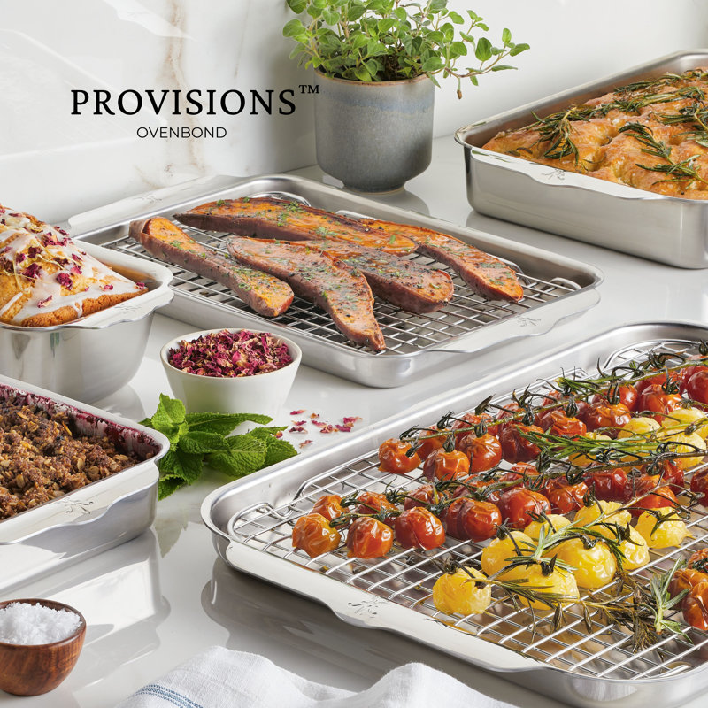 Provisions 12.2'' x 17.5'' x 0.71'' Set of 2 Ss Cooling Rack (for Half Sheet Pan)