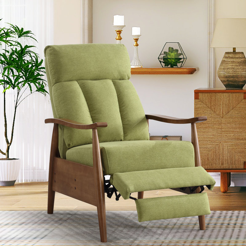 Bamber Upholstered Recliner, Olive Green Linen