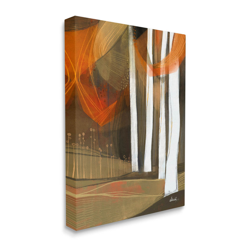 Art moderne sur toile, arbres modernes par Ishita Banerjee, H 48 po x l 36 po x P 1,5 po, Toile tendue