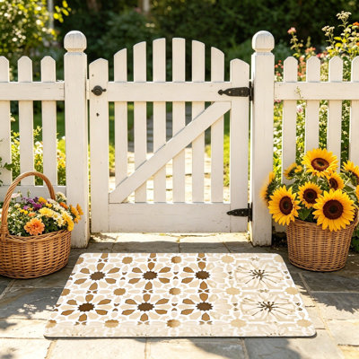 Tapis de sol neutre marocain 24 x 36 po pour l'extérieur et l'intérieur