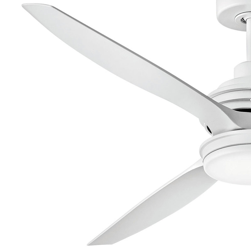 Ventilateur de plafond à 3 pales pour artiste DEL avec commande murale et ensemble d'éclairage Artiste, Blanc mat