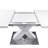 Modern Square Dining Table, Stretchable Table Top+MDF X-Shape Table Leg With Metal Base