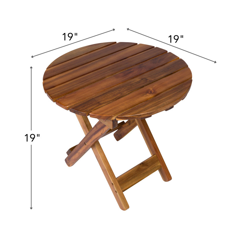 Hampshire Assembled Acacia Wood Folding Side Table, Chêne