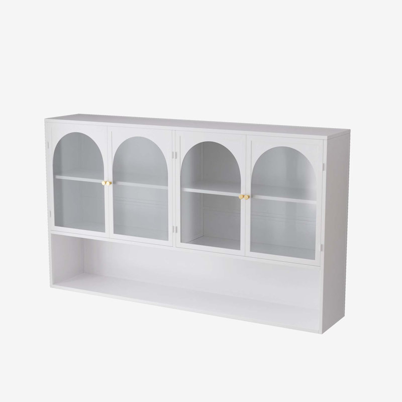 Four Doors Wall-Mounted Storage Solution for Enhanced Organization and Decluttering, White