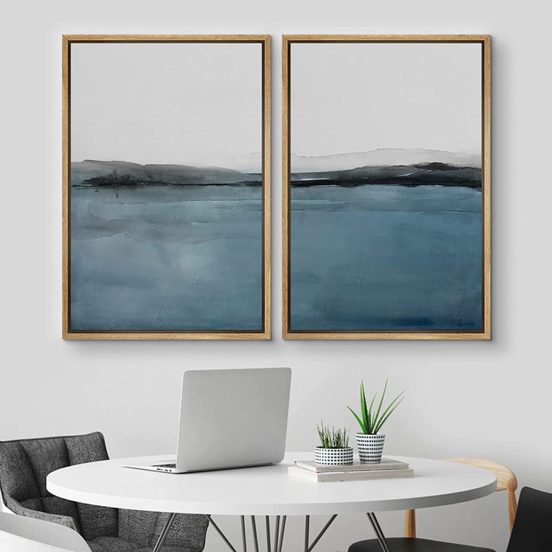 Ensemble de 2 reproductions encadrées sur toile, Naturel, H 24 po x l 32 po x P 1,5 po