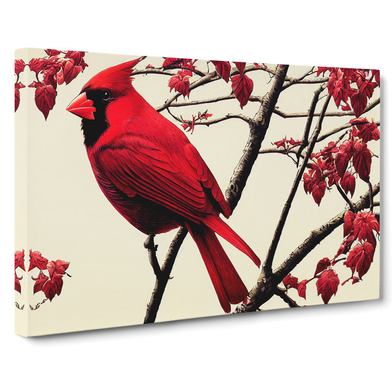 Cardinal Bird - Wrapped Canvas, 50cm H x 76cm W x 3cm D