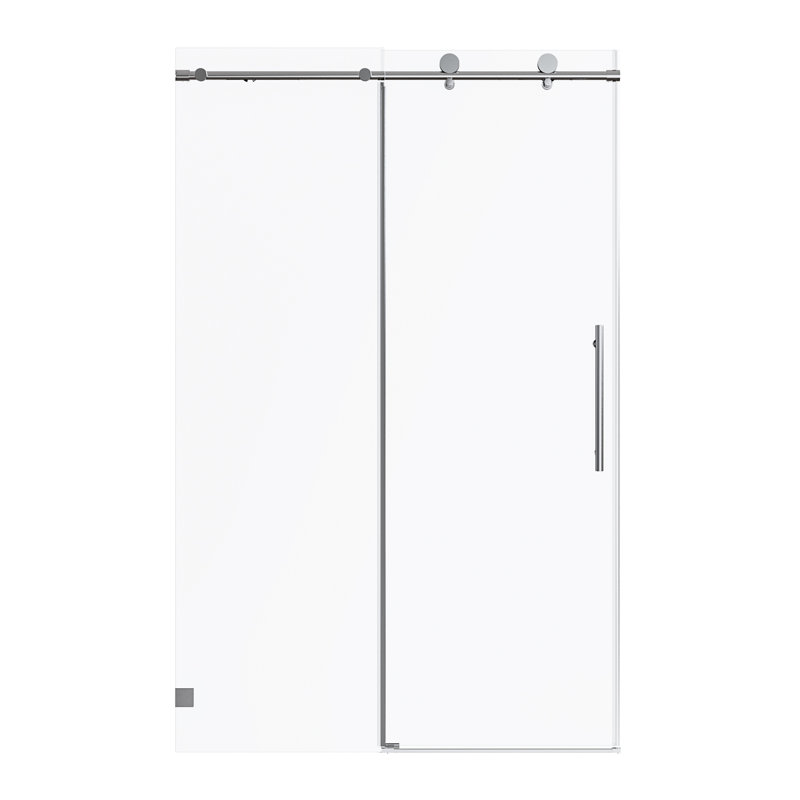 Porte de douche simple sans cadre à fermeture en douceur avec verre trempé de 5/16 po (8 mm) Bafv l 44-48 po x H 76 po