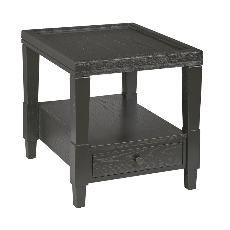 RECTANGULAR DRAWER END TABLE-EBONY