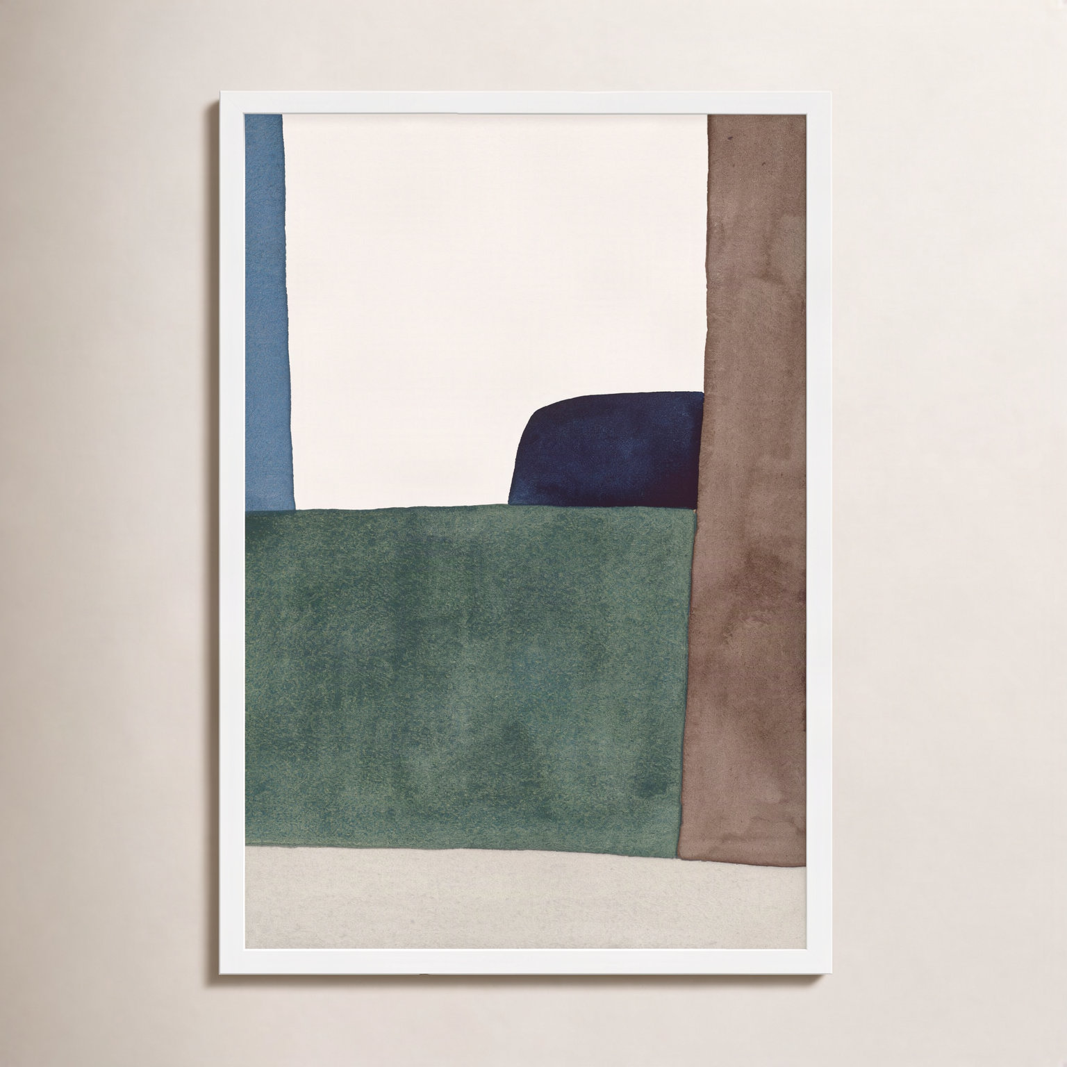 Divided "Distant Forest" Painting, 17.50" W x 25" H, White