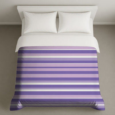 Housse de couette moderne à rayures mauves