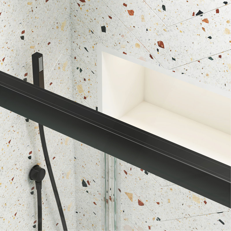 Bypass Shower Door, Sliding Door, With 1/4" Tempered Glass 44-48"X70", Matte Black