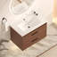 Meuble-lavabo mural rougeâtre avec tiroirs à fermeture en douceur, design durable et élégant