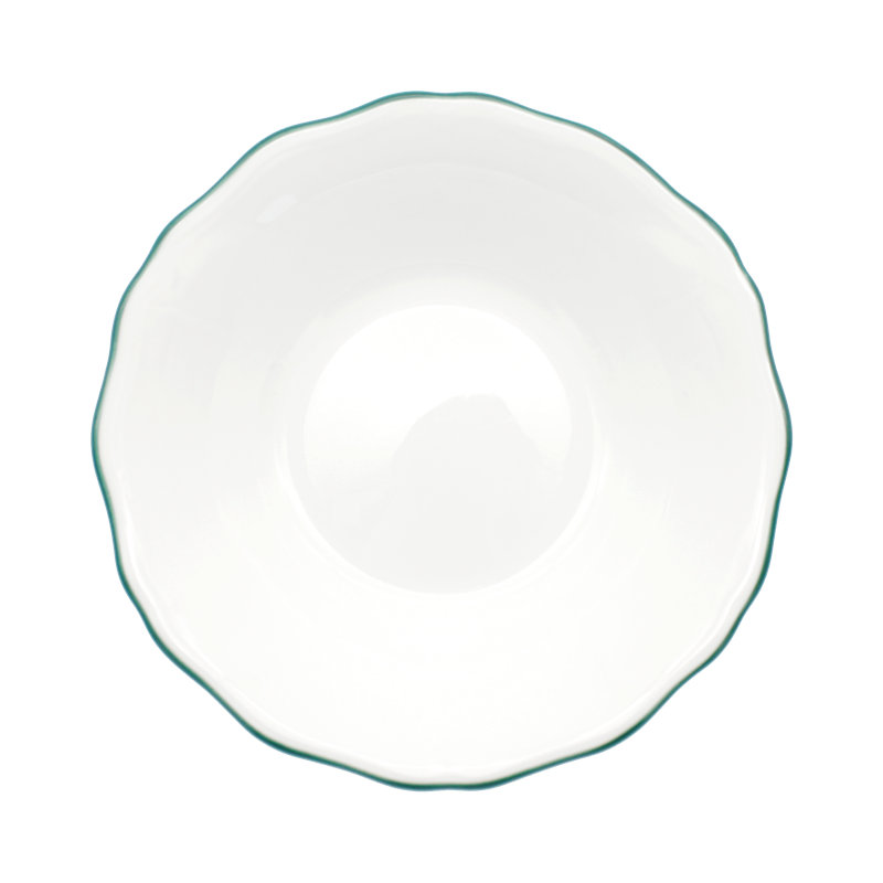 Amelie Bone China Dining Bowl, Forest Green/White