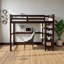 Lit mezzanine double gris avec tablettes de rangement et bureau sous le lit - Transformez votre chambre à coucher en un sanctuaire élégant et peu encombrant!-258968342