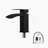 16"X12" White Ceramic Rectangular Vessel Bathroom Sink With Black Faucet & Black Drain