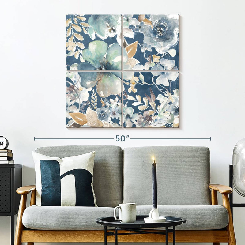Harnek Indigo Beauty I, 32" H x 32" W