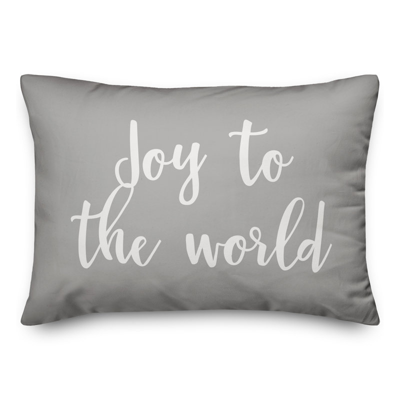 Coussin Joy to the World, Gris