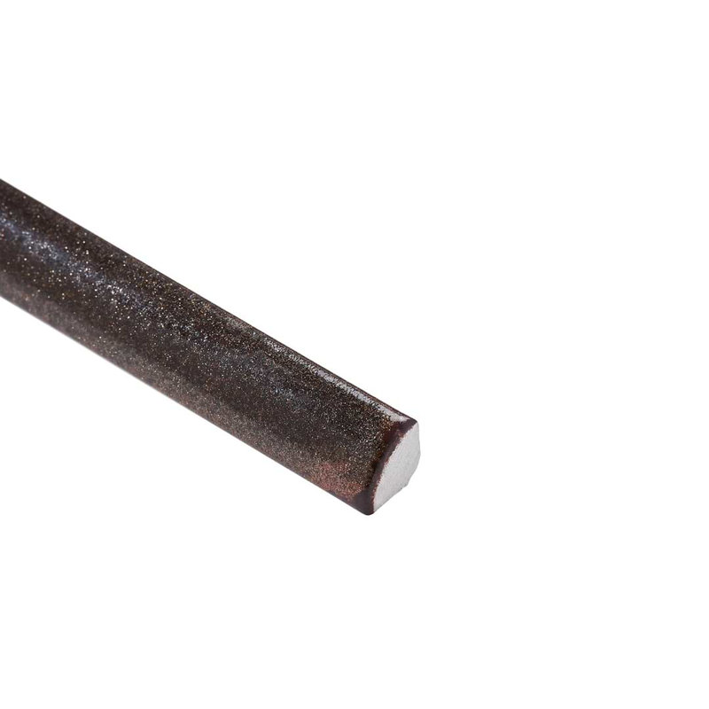 Emery .5x8 Handmade Crackled Glossy Terracotta .25 Round Bullnose, Copper