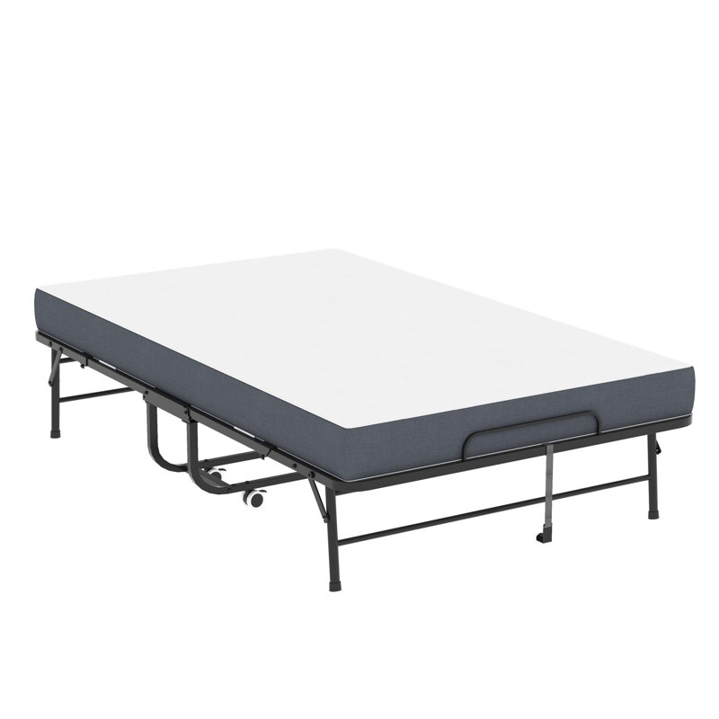 Grand lit pliant pour les personnes de grande taille, lit escamotable extra long et large avec mousse à mémoire de forme de 5 po, lit d'invité robuste d'une capacité de 450 lb, lit simple portable spacieux