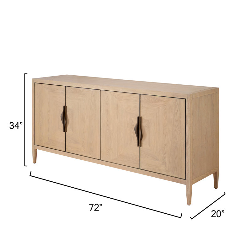 Landmark Solid Wood Storage Cabinet, Natural Pale Oak
